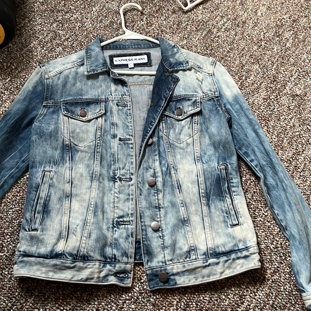 Distressed jean jacket